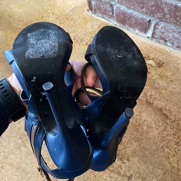 Modern‎ Rush Navy leather strappy heel sandals - Picture 7 of 8